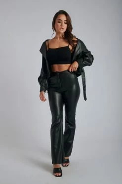 LCH Kendra Pu Leather Oversized Jacket - Black Coats & Jackets