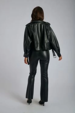 LCH Kendra Pu Leather Oversized Jacket - Black Coats & Jackets