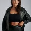 LCH Kendra Pu Leather Oversized Jacket - Black Coats & Jackets