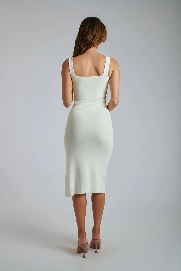EMS Jenna Square Neck Bandage Midi Dress - White 2 EMS Jenna Square Neck Bandage Midi Dress - White