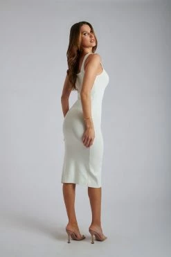 EMS Jenna Square Neck Bandage Midi Dress - White 13 EMS Jenna Square Neck Bandage Midi Dress - White