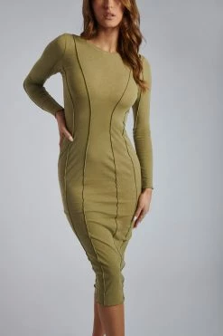 ROM DRESSES Anahita Seam Detail Midi Dress - Cardamom 15 ROM DRESSES Anahita Seam Detail Midi Dress - Cardamom