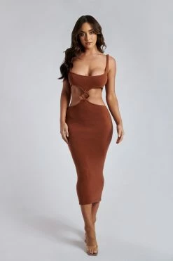 EMS Yasmin Cut Out Knitted Dress - Desert DRESSES
