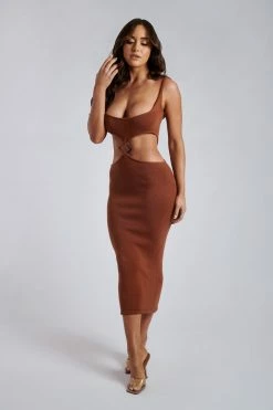 EMS Yasmin Cut Out Knitted Dress - Desert DRESSES