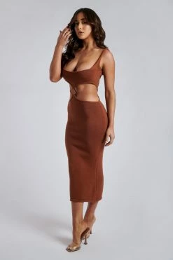 EMS Yasmin Cut Out Knitted Dress - Desert DRESSES