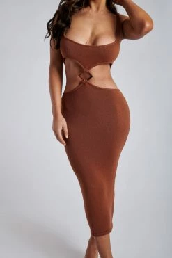 EMS Yasmin Cut Out Knitted Dress - Desert DRESSES