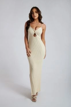 EMS DRESSES Diba Midi Strappy Knit Dress - Tofu