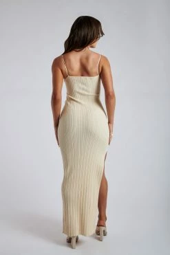EMS DRESSES Diba Midi Strappy Knit Dress - Tofu