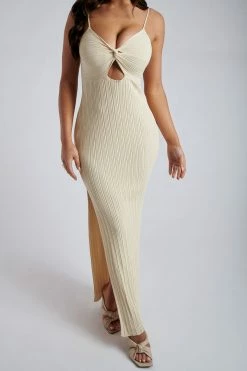 EMS DRESSES Diba Midi Strappy Knit Dress - Tofu 17 EMS DRESSES Diba Midi Strappy Knit Dress - Tofu