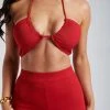 ROM Two Piece Sets Ruby Ruched Crop Top - Raspberry