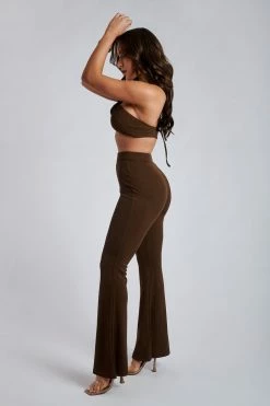 ROM Ruby Ruched Crop Top - Chocolate
