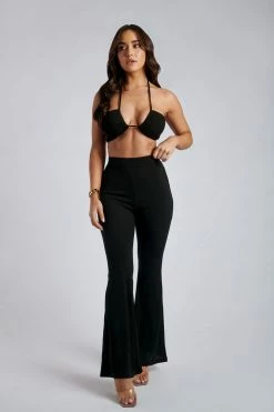 ROM Two Piece Sets Tori Ribbed Flare Trousers - Black 12 ROM Two Piece Sets Tori Ribbed Flare Trousers - Black