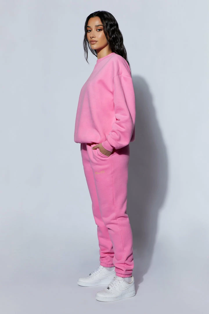 QNG Two Piece Sets Camille Oversized Fleeceback Jogger - Candy Pink 5 QNG Two Piece Sets Camille Oversized Fleeceback Jogger - Candy Pink