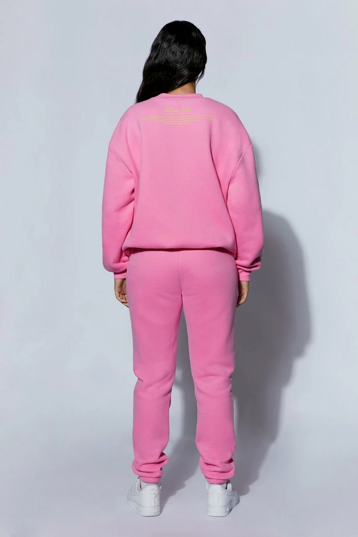 QNG Two Piece Sets Camille Oversized Fleeceback Jogger - Candy Pink 2 QNG Two Piece Sets Camille Oversized Fleeceback Jogger - Candy Pink
