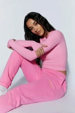 QNG Two Piece Sets Camille Oversized Fleeceback Jogger - Candy Pink 14 QNG Two Piece Sets Camille Oversized Fleeceback Jogger - Candy Pink