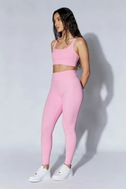 MGH Two Piece Sets Elise V Back Cami Crop Top - Candy Pink