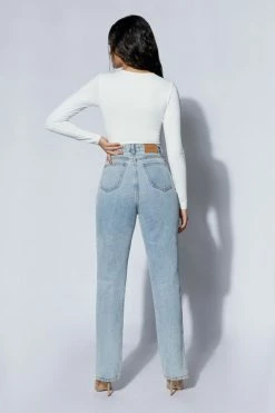 WXI Nadine Twist Front Cut Out Bodysuit - White All Tops