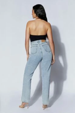 ROM Arden Halter Neck Ribbed Bodysuit - Black All Tops