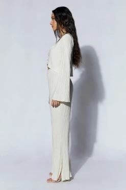 WNT Two Piece Sets Mehru Crinkle Flare Sleeve Top With Hardware - Wheat 13 WNT Two Piece Sets Mehru Crinkle Flare Sleeve Top With Hardware - Wheat