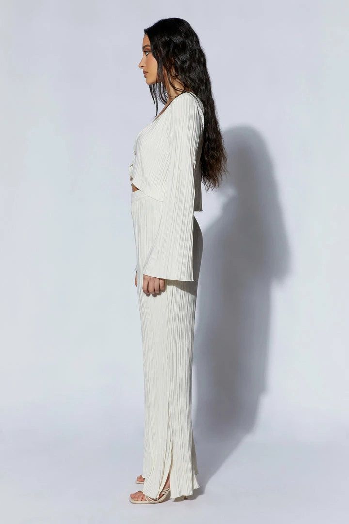 WNT Two Piece Sets Mehru Crinkle Flare Sleeve Top With Hardware - Wheat 4 WNT Two Piece Sets Mehru Crinkle Flare Sleeve Top With Hardware - Wheat