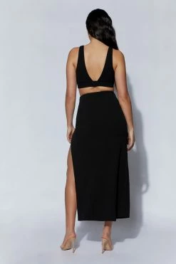 QNG Two Piece Sets Arla Hardware Bralette - Black