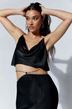 JLW Two Piece Sets Havva Diamante Top - Black