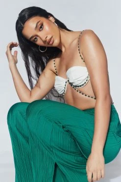 JLW Farah Diamante Trim Bralette - White Two Piece Sets 15 JLW Farah Diamante Trim Bralette - White Two Piece Sets