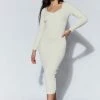 EMS Gillian Recycled Knit Midi Dress - Cream