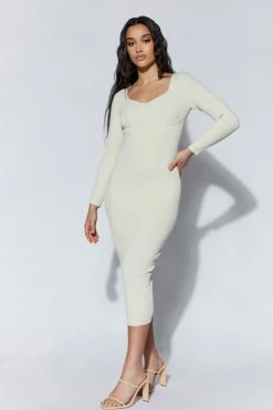 EMS Gillian Recycled Knit Midi Dress - Cream