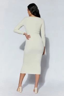EMS Gillian Recycled Knit Midi Dress - Cream