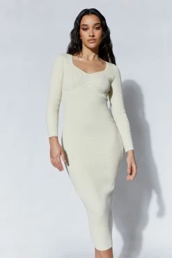 EMS Gillian Recycled Knit Midi Dress - Cream 11 EMS Gillian Recycled Knit Midi Dress - Cream