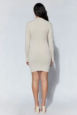 EMS DRESSES Layla Recycled Knit Mini Dress - Stone