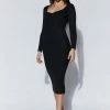 EMS DRESSES Gillian Recycled Knit Midi Dress - Black