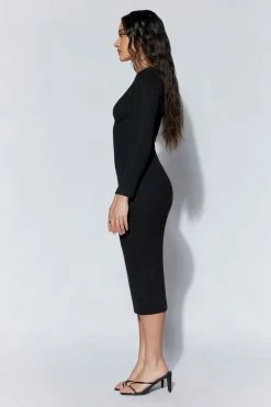 EMS DRESSES Gillian Recycled Knit Midi Dress - Black