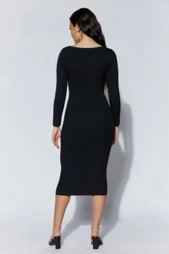 EMS DRESSES Gillian Recycled Knit Midi Dress - Black