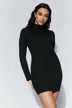 EMS DRESSES Layla Recycled Knit Mini Dress - Black