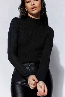 EMS Ruthie Recycled Knit Long Sleeve Bodysuit - Black