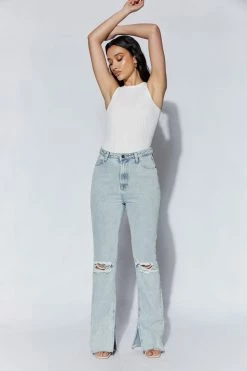 EMS All Tops Louisa Recycled Sleeveless Knit Bodysuit - White