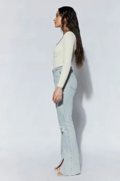 EMS All Tops Rinna Recycled Knit Scoop Neck Bodysuit - Cream 11 EMS All Tops Rinna Recycled Knit Scoop Neck Bodysuit - Cream