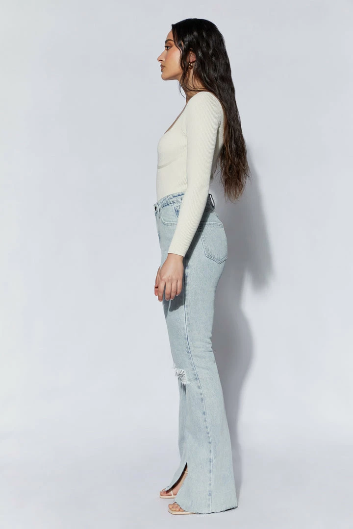 EMS All Tops Rinna Recycled Knit Scoop Neck Bodysuit - Cream 5 EMS All Tops Rinna Recycled Knit Scoop Neck Bodysuit - Cream