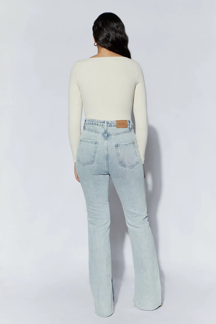 EMS All Tops Rinna Recycled Knit Scoop Neck Bodysuit - Cream 2 EMS All Tops Rinna Recycled Knit Scoop Neck Bodysuit - Cream