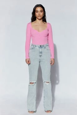 EMS Rinna Recycled Knit Scoop Neck Bodysuit - Pink 13 EMS Rinna Recycled Knit Scoop Neck Bodysuit - Pink