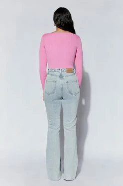 EMS Rinna Recycled Knit Scoop Neck Bodysuit - Pink