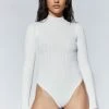 EMS Ruthie Recycled Knit Long Sleeve Bodysuit - White