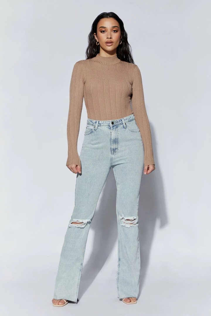 EMS Ruthie Recycled Knit Long Sleeve Bodysuit - Mocha All Tops 3 EMS Ruthie Recycled Knit Long Sleeve Bodysuit - Mocha All Tops