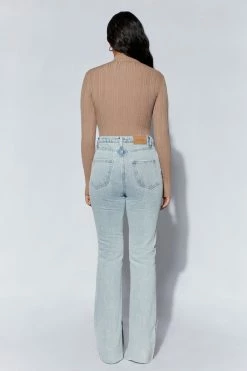 EMS Ruthie Recycled Knit Long Sleeve Bodysuit - Mocha All Tops