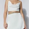 JLW Farah Diamante Trim Mini Skirt - White
