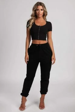 ROM All Bottoms Sylvia Loopback Joggers - Black 19 ROM All Bottoms Sylvia Loopback Joggers - Black