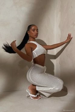 SKY Raquel Crochet Maxi Skirt - Cream