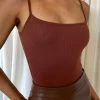 ROM Mika Ribbed Scoop Neck Bodysuit - Spice